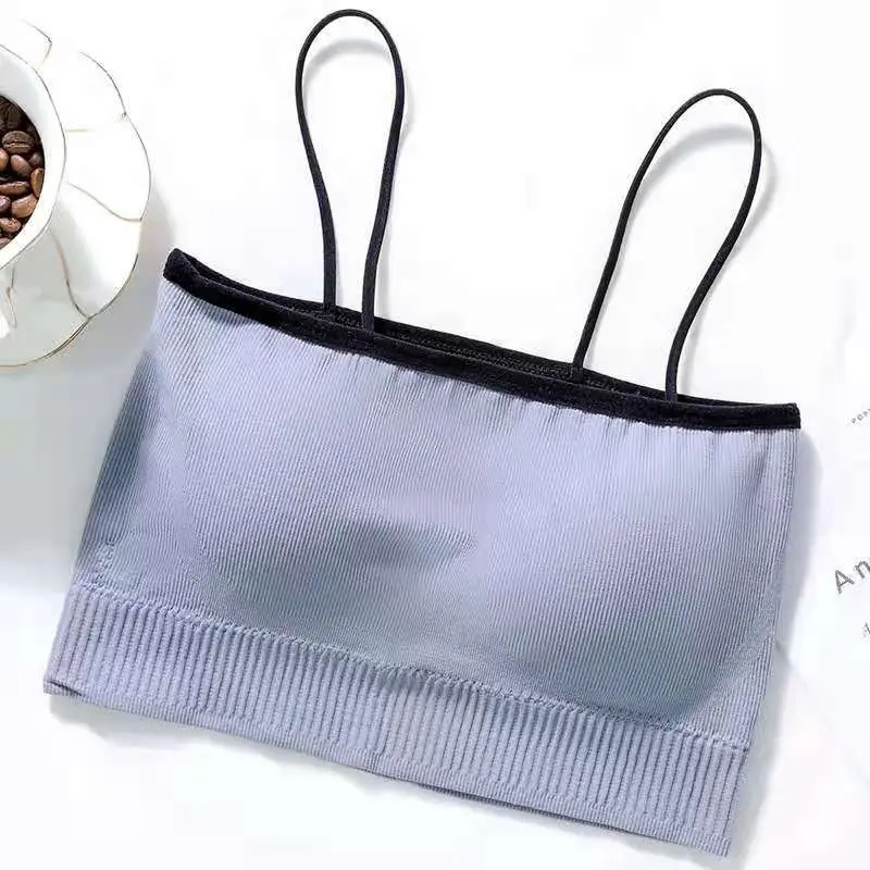 Summertop | BR587 Pakaian Dalam Bralette Casual  Tanktop Kemben Bra Singlet Crop Tali Bisa Dilepas Fashion Korea Wanita Atasan Cewek Bh tanktop Rompi 5