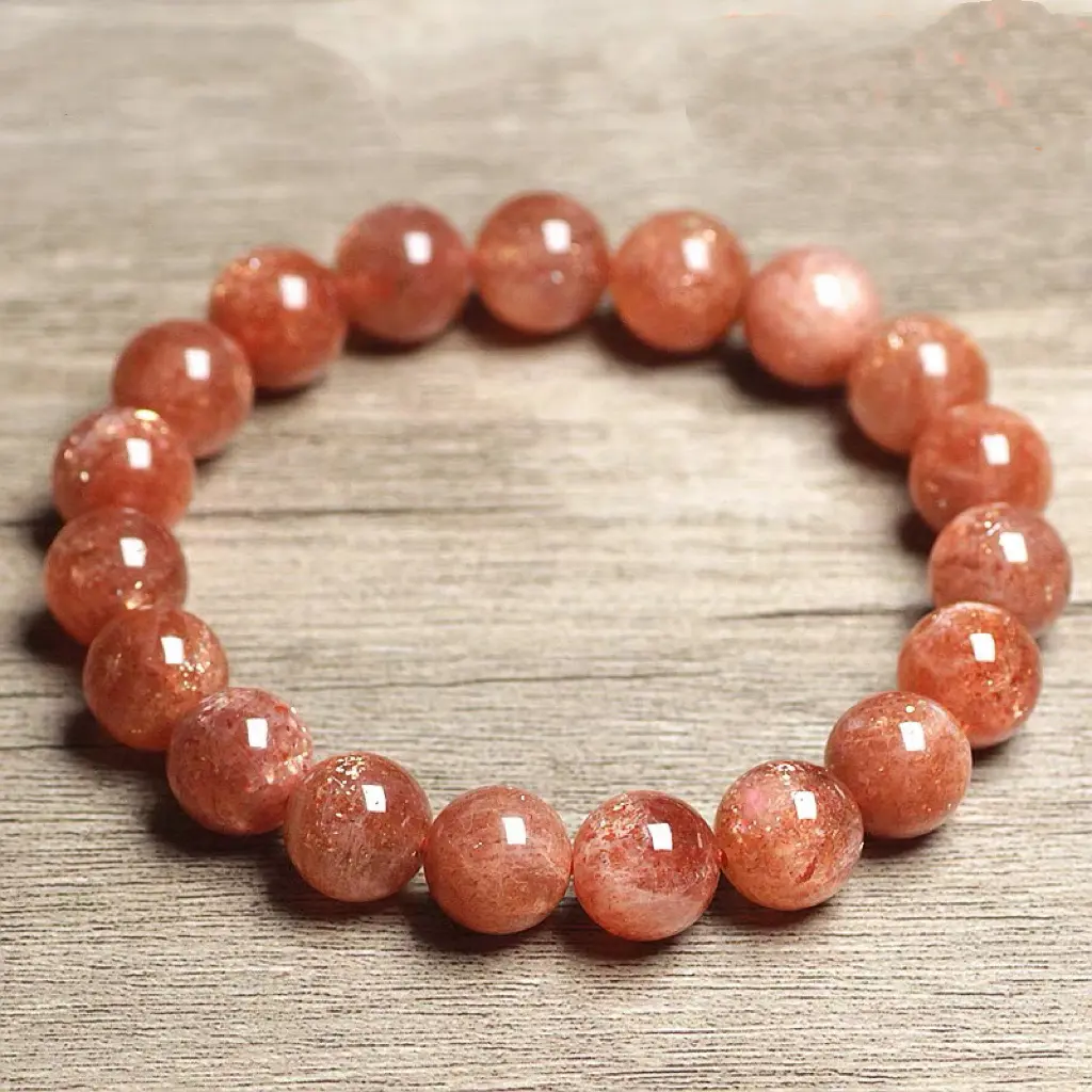 Natural gold strawberry crystal gold sun stone bracelet women's crystal bracelet gift fashion jewelry boutique