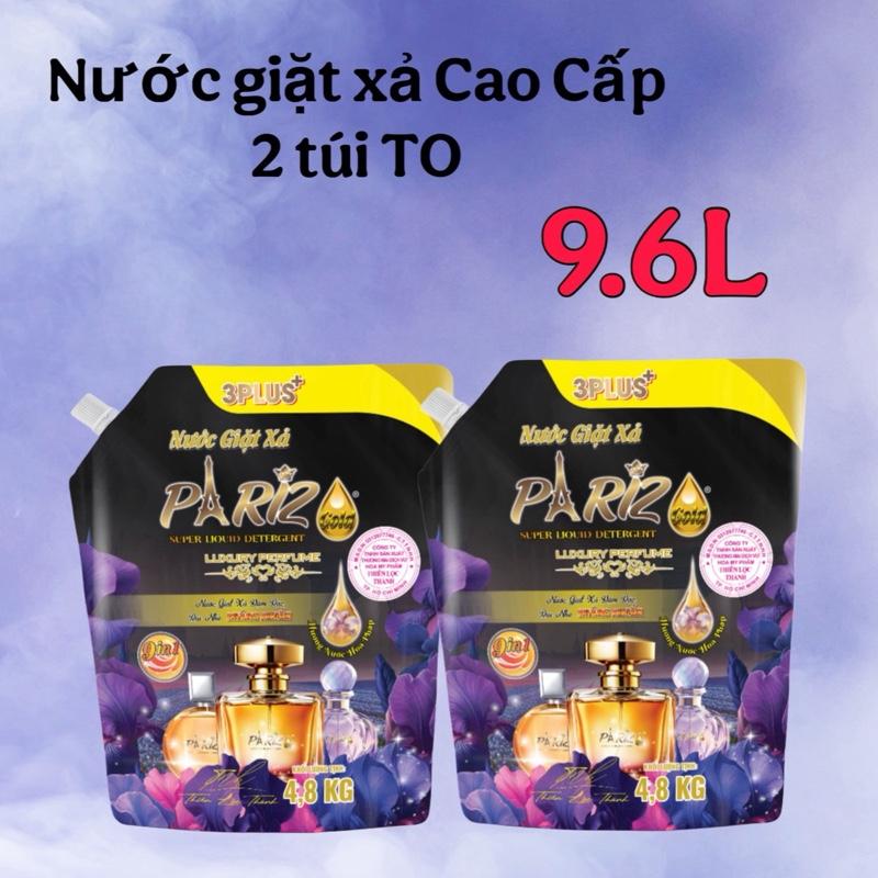    GIÁ TRÊN LIVE   2 túi TO 9.6 LÍT- Nước giặt xả cao cấp Pariz 3plus+ siêu thơm giữ hương lâu 72 tiếng  siêu bền màu quần áo  dịu dàng với mọi làn da 