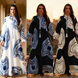 Gafesa - Gaun Wanita Kelas Atas Dengan Motif Mewah Terbaru dan Lengan Panjang Bergaya Modis / Gamis Terbaru Elegan Mewah