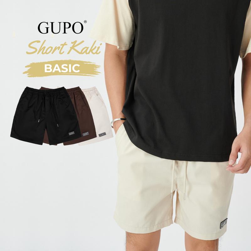 Quần Short Kaki Unisex Lưng Thun GUPO Quần Đùi Nam Nữ BASIC Menswear Quần Lửng