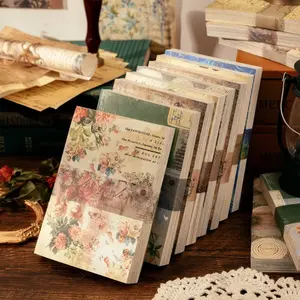 100 Lembar Deco Paper Vintage Materials VM Estetik Kertas Dekorasi Scrapbook