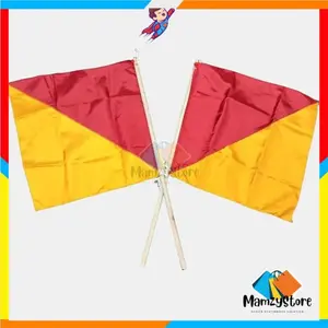 Sepasang(2 bendera + 2 tongkat) Bendera Semapur Semaphore Bendera Pramuka Smaphore