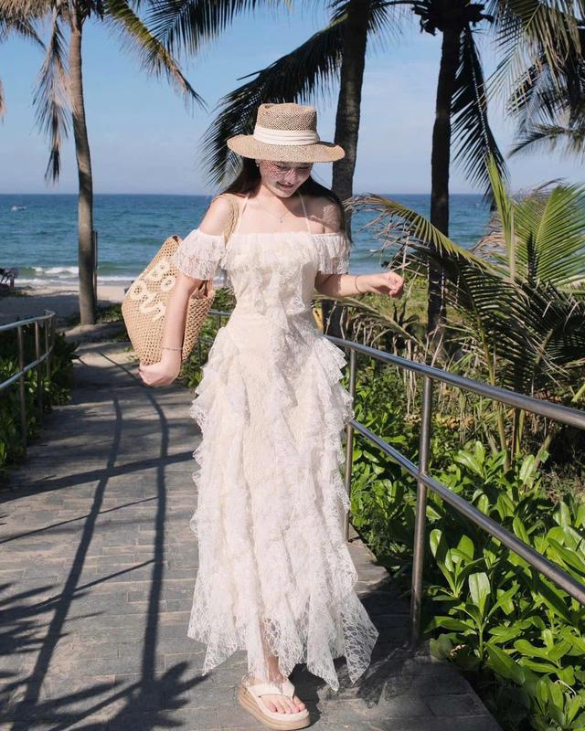 BIGSIZE HIẾU HIẾU (55-95KG) - Váy ren nữ đi biển maxi trễ vai điệu đà D491