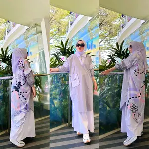 Anesya Dress Millenium Motif Calistha Cantik Katun Muslim Gamis Panjang