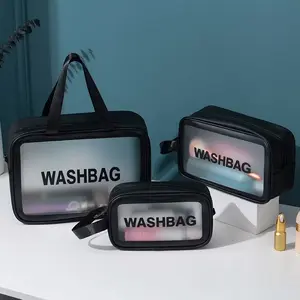 Wahsbag Tas Kosmetik WASHBAG Toiletry- Pouch Make-Up Travel Transparan Waterproof Tas Sabun Peralatan Mandi Travel dengan Desain Transparan dan Tahan Air