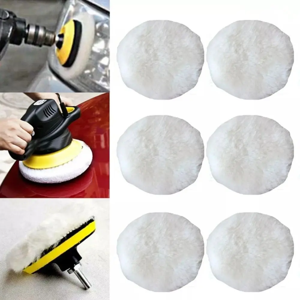 High Quality 3/4/5/6/7 Inch Faux Wool Buffing Pads Polishing Wheel Reusable Disc Polishing Pad Car Washing Paint Waxing Artificial Magic Wool Polisher