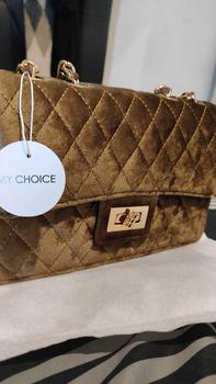 MYCHOICE SUEDEBAG Beludru RANTAI EMAS Tas Selempang Wanita