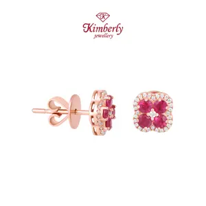 Anting Berlian Batu Ruby Burma KER1416930 - Kimberly Jewellery
