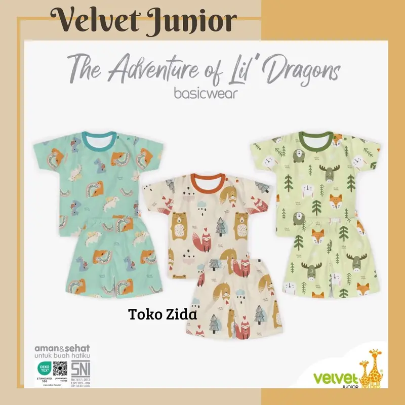 VELVET JUNIOR Terbaru Setelan oblong pendek murah 6