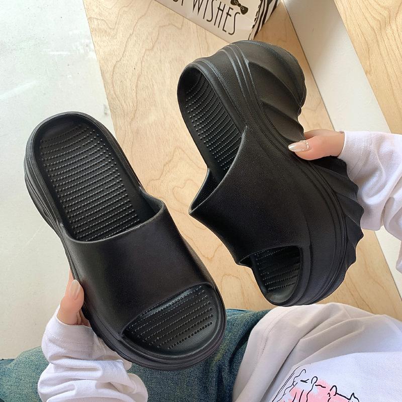 Dép nữ độn đế cao 9cm, dép lê nữ quai ngang nâng chiều cao 9 phân, chất EVA xịn không mùi, không lún, BTDEP 7