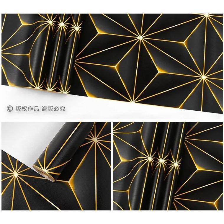 COD WALLPAPER STICKER / WALLPAPER DINDING MOTIF GEOMETERIS 3D 4 METER X 45 CM