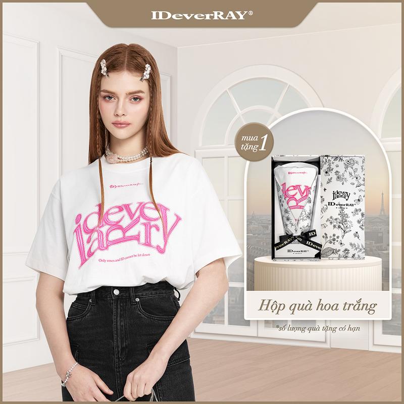 [HỘP HOA TRẮNG] Áo thun unisex cao cấp chính hãng IDeverRAY quà tặng cho người yêu thương x Vương Hạc Đệ [IN LOVE - Yêu] form oversize chất liệu cotton 260gsm