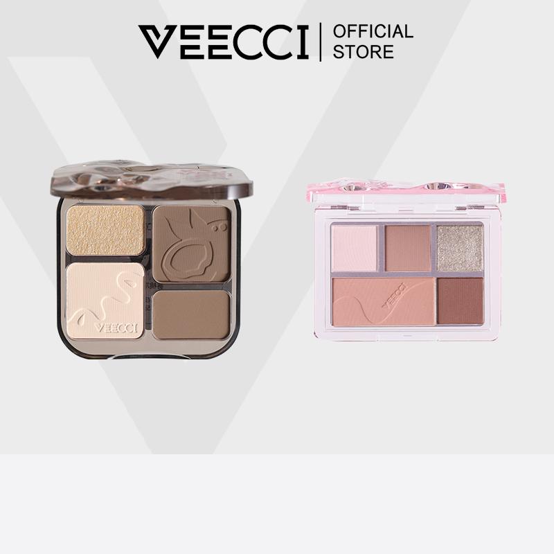 VEECCI COMBO Bảng Tạo Khối 4 Màu 8g + Bảng Phấn Mắt 5 Màu 5.2g