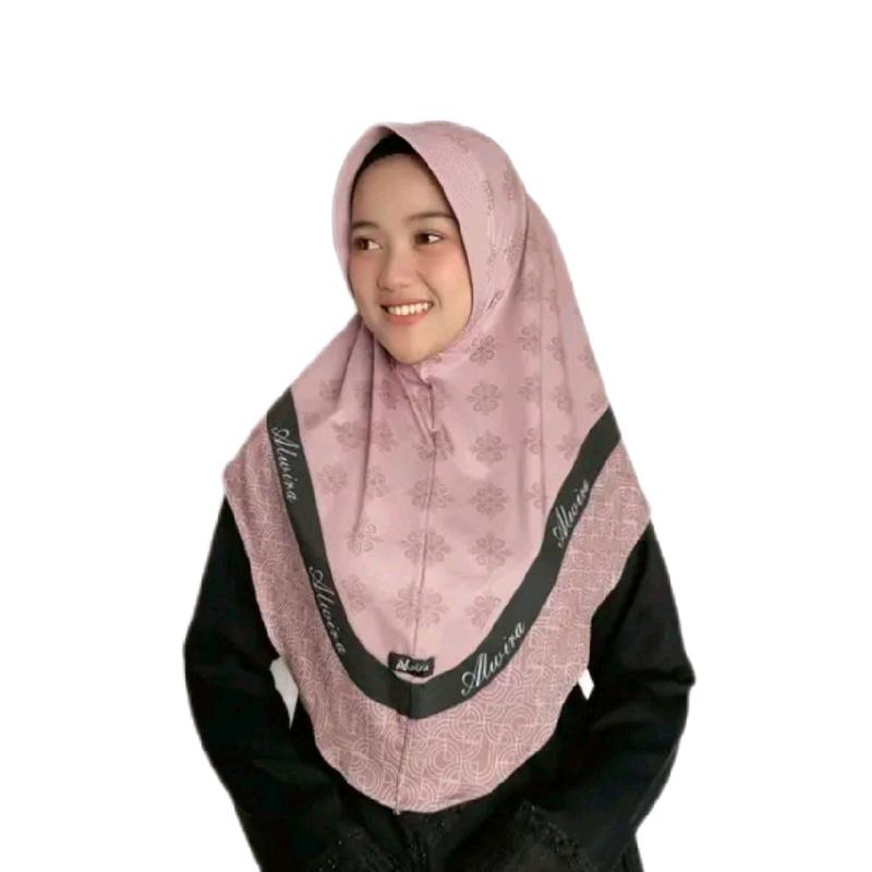 Alwira Hijab Instan Motif Printing Naila Jersey Premium Ukuran M - Wanita, Kerudung, Dewasa, Muslim Nyaman Stretch Lembut Pad 5