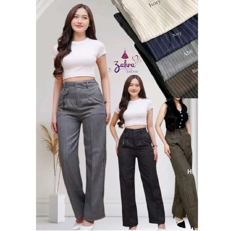 [NEW] ORO PANTS - Celana Kulot Wanita Highwaist Panjang Bahan Anti Kusut - Loose Pants Trouser Wanita Basic Kerja Korean Style 0