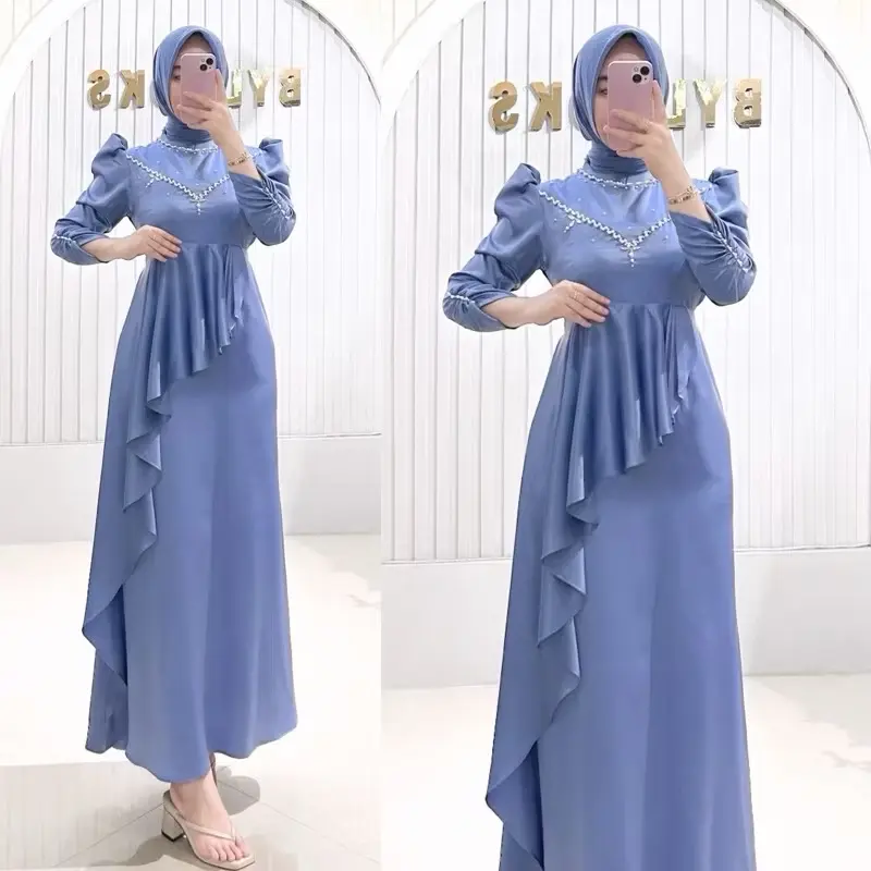 Celline Slimfit Dress - Dress baju kondangan pesta slimfit dress satin mermress viral pesta / kondangan dress baju kondangan murah lengan balon lengan puffy sale baju kondangan  tangan puff  dress pesta bridesmaid seragam murah meriah Couple Mewah