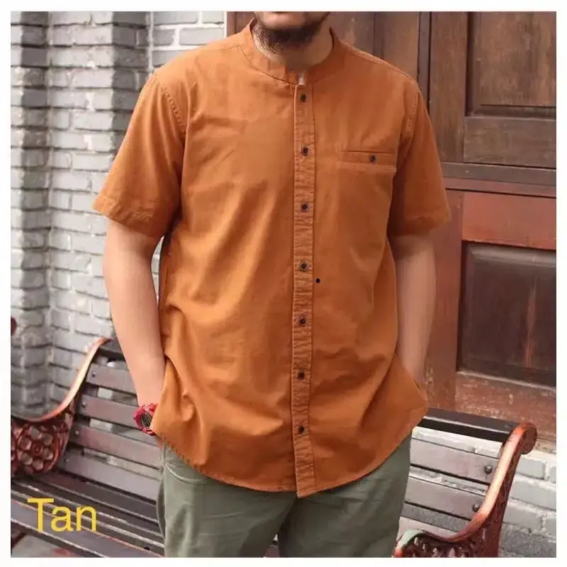 Baju Lebaran Pria Dewasa Koko Polos Lengan Pendek Terbaru 2025 Bahan Katun Toyobo Premium Koko Jumbo Terlaris - Warna Sawo 6