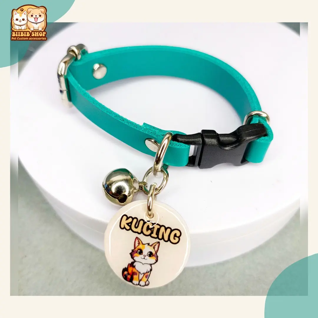 KALUNG KUCING CUSTOM NAMA (Kulit Sintetis)