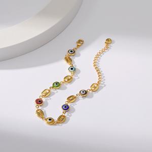 [COD]Bohemian Style Copper Bracelet With Colorful Devil's Eyes Bracelet And Ethnic Style Texture Anniversary Gift round jade pendant necklace part chinese elephant naruto khabalah charm eccedentesiast best friend blades rosary heart locket poison tree