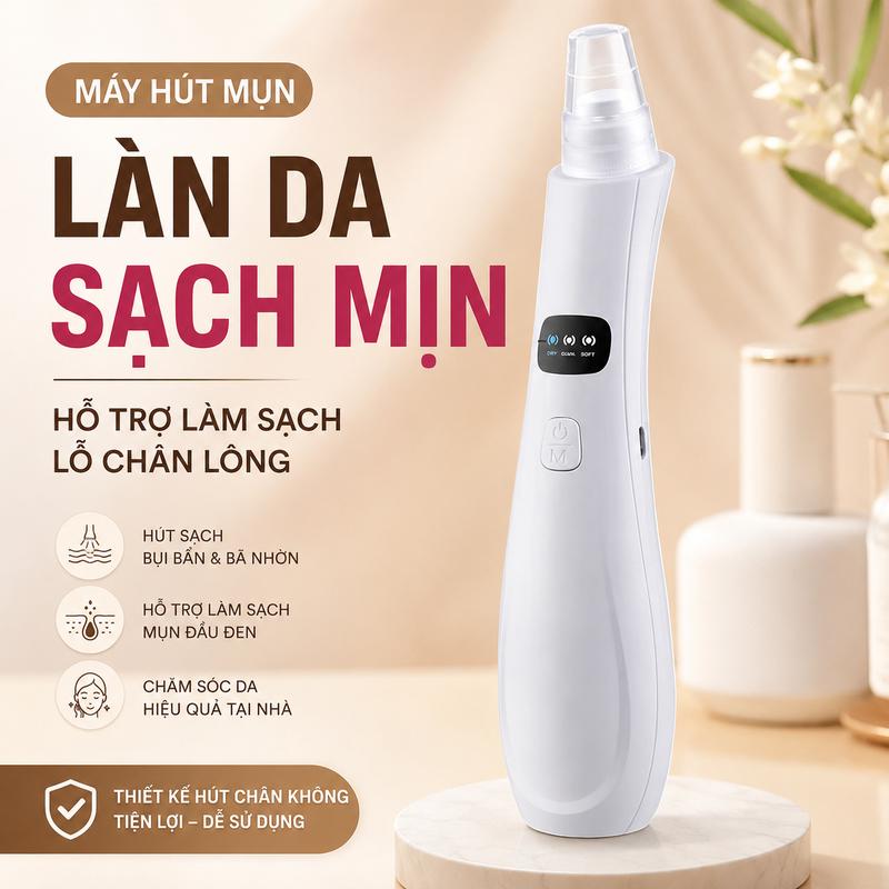 Máy hút mụn đầu đen bằng điện, 3 chế độ hút, làm sạch da mặt, hút sạch lỗ chân lông, loại bỏ da chết, bộ chăm sóc da
