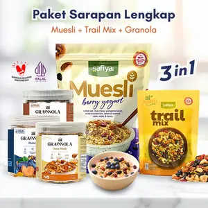 [Paket Lengkap] Muesli 500gr + Granola 250gr + Trail Mix 250gr | Sereal Sarapan Oat