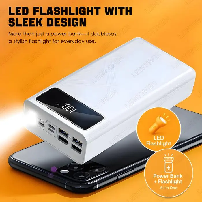 60000mAh PowerBank 4 USB Fast Charging External Battery Powerbank LED - Hitam 60000mAh PowerBank 4 USB Fast Charging External Battery Powerbank LED - Hitam