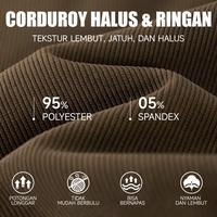Gambar KKTOP Celana Kulot Panjang Jumbo Wanita Corduroy Ramah Kulit Hangat Tahan Gesek Tidak Mudah Kusut(C106-1902) - Hitam, M dari KKTOP Kab. Bandung 2 Tokopedia
