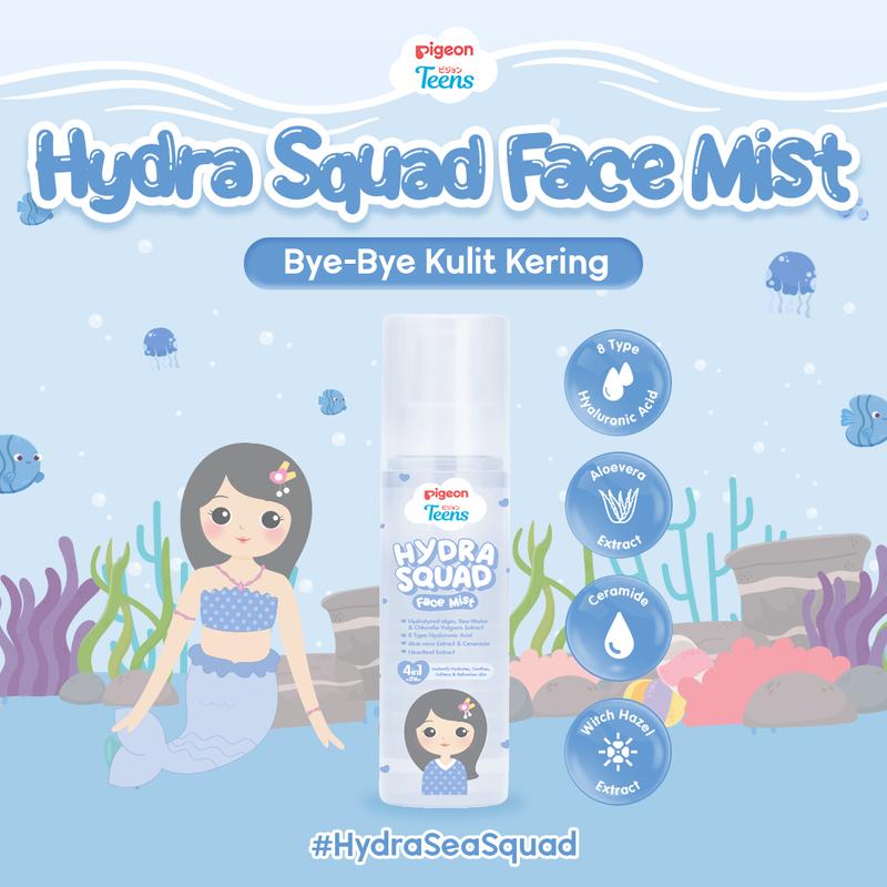 Pigeon Teens Hydra Squad Face Mist 50ml | Skincare Remaja | Ekstra Melembapkan | Hyaluronic Acid & Witch Hazel 0