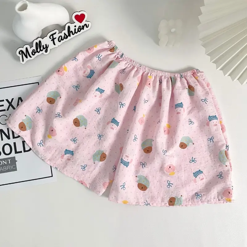 Quần đùi nữ COTTON HÀN BST02 nhiều họa tiết, quần ngủ nữ ống rộng mặc nhà mềm mịn thoáng mát Molly Fashion 6