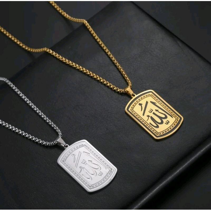 kalung titanium model rantai rollo liontin lafadz Allah - Shop | Tokopedia