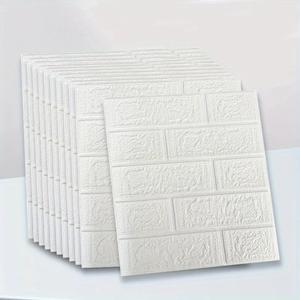 3Dウォールタイルステッカー 10/20/30枚セット, 防水発泡タイル, 簡単に貼って剥がせる, 個別調整可能, PVC素材, モダンデコレーション