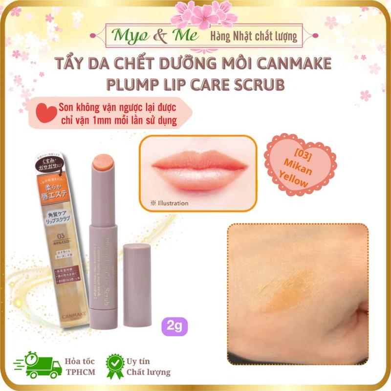 Son dưỡng môi kết hợp tẩy da chết môi giảm thâm, dưỡng ẩm Canmake Plump Lip Cae Scrub Nhật Bản - 2g 8