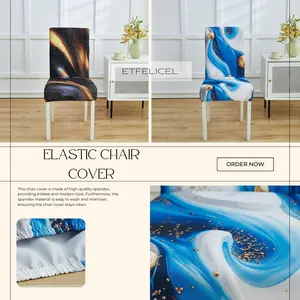 Elastic Chair Cover Shabby / Penutup Alas Sarung Kursi Elastis Scretch Tebal Motif Bunga Abstrak