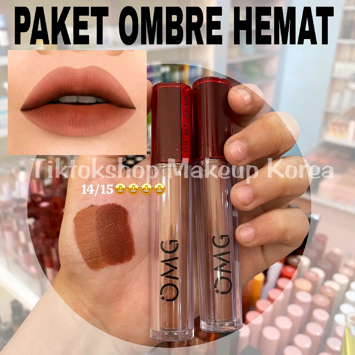 Paket Ombre Lips OMG | Lipcream OMG Ombre Coffe Edition| Lipcream OMG| Ombre OMG Lip Cream | Ombre Lips Lipstick Lipstik Lipgloss omg  kemasan baru