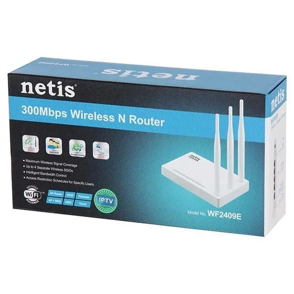 NETIS 300mbps Wi-Fi & Router - WF2409E w/ 3 Antennas Antena 0