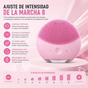 Cepillo Facial De Silicona Eléctrico Recargable Slim Company Limpiador Facial Exfoliante Y Masajeador Para Piel, Belleza Y Cuidado Facial Color Rosa