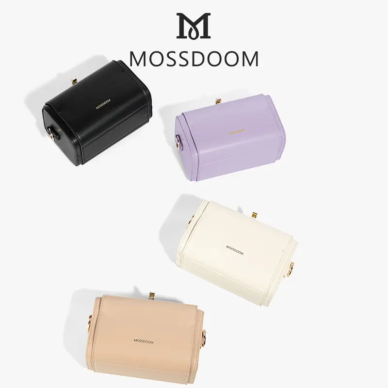 MOSSDOOM Tas Wanita Bexley Bag Tas Kotak Elegan Tas Selempang Desain Kunci Warna Solid 7
