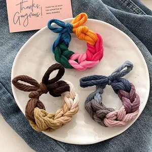 Scrunchie Rambut Model Kepang Korea Wanita Anak Ikat Rambut Aksesoris Fashion Karet XXR KCR16