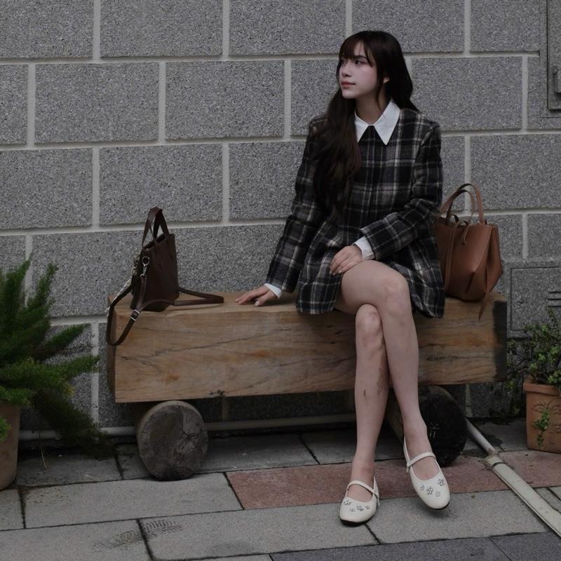 Áo dạ trần bông Chililuu áo dạ kẻ trần bông 2 lớp dày dặn form giấu quần phong cách sang chảnh Hàn Quốc