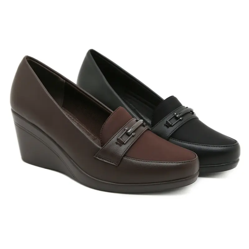 Bozka sepatu wanita pansus MT30 full busa wedges 6cm Shoes Heels 0