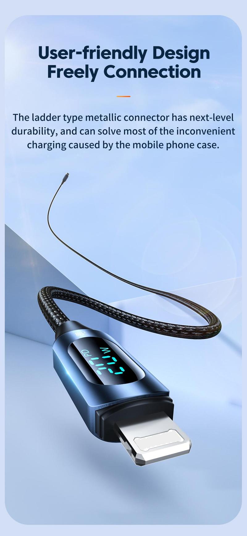 Product Introduction of Toocki Type C to Lightning Cable 20W PD Fast Charging Cable LED Digital Display USB C Cable 480Mbps Transmission Data Cord For iPhone 13 12 11 Pro Max XS X 8 Plus Charger 14