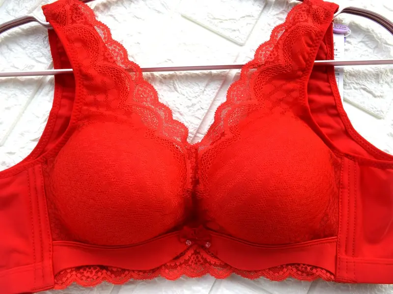 BBL 123 BH Wanita Busa Tebal Tali Langsung BRA  Berkawat Kait 4 Penutup Samping Lebar Cup B Renda Super Soft Full Coverage Dalaman Wanita Fashion pengencang 4