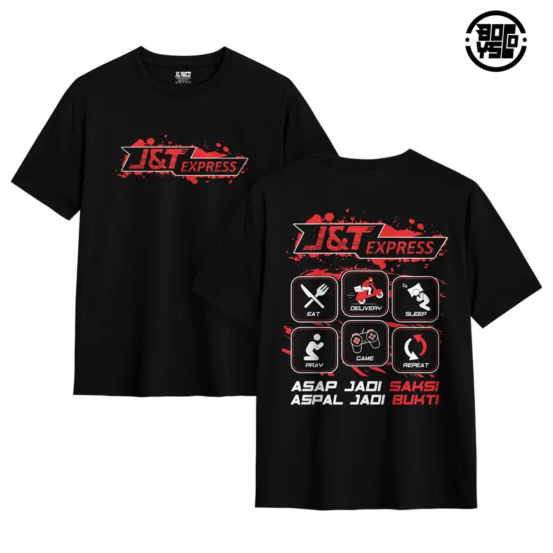 Kaos Kurir JNT Express Teman Sejalan T-shirt Distro Katun Combed 24s Baju Pria Wanita Dewasa 0