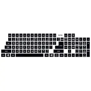 sticker keyboard english HITAM untuk PC Komputer 107 Tombol FONT BERMACAM WARNA #4 Indonesia