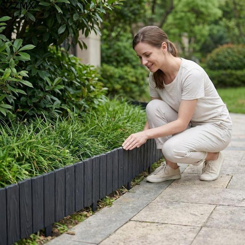 SZZMX 3 cái Kết cấu chân thực Vật liệu nhựa Vỉa Cỏ Viền Vườn Thiết kế liên kết…