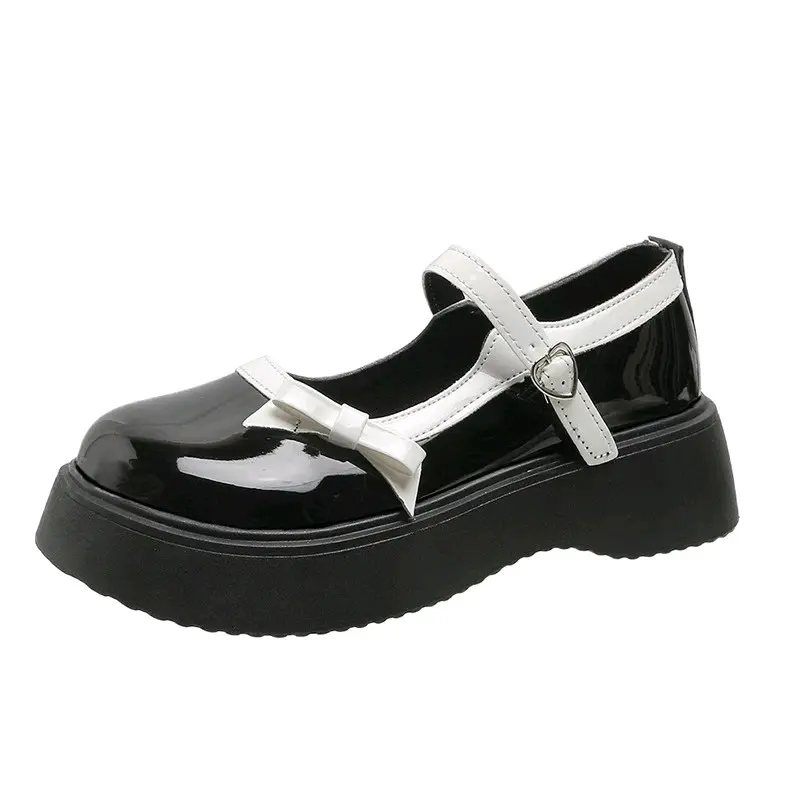 Mary Jane Shoes Sepatu Platform Upper Pita Hak Karet Tali Gasper KI-107 Premium 5
