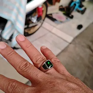 Cincin Pria Titanium Signet Batu Green Onyx | Emerald Oath Seal | Relic of Stone Cincin Mewah Anti Luntur