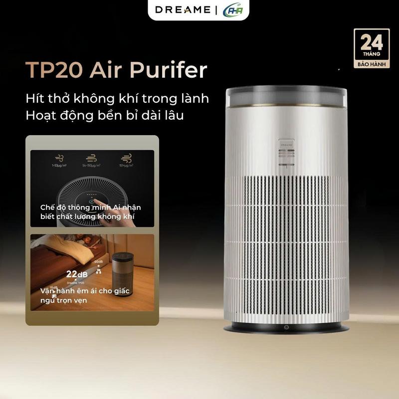 Máy Lọc Không Khí Dreame TP20 Air Purifier – Màng Lọc HEPA H14, Khử Formaldehyde, Lọc Bụi Mịn, Điều Khiển App - BH 24 THÁNG