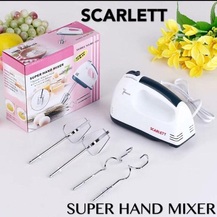 Scarlett Máy Đánh Trứng Cầm Tay 7 Tốc Độ Công Suất 180W Thiết Kế Nhỏ Gọn Tiện Dụng Cho Bếp Gia Đình